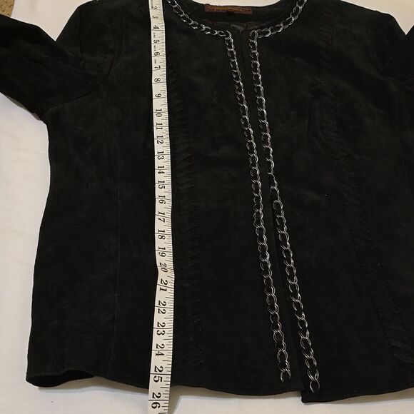 - Hal Rubenstein MEDIUM Suede Leather Jacket  with whip stitching details.… - Picture 7 of 8